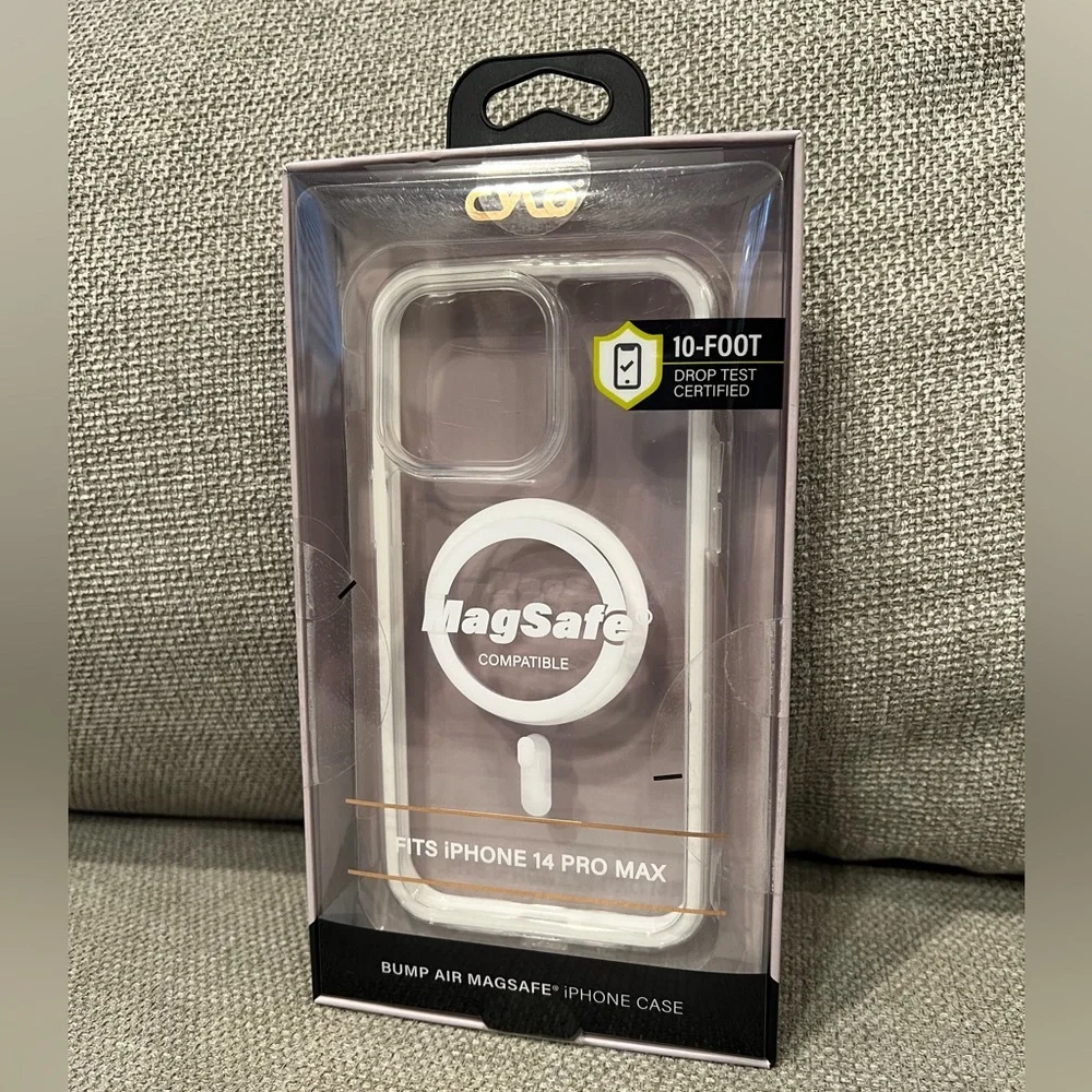 NIB CYLO Clear/White MagSafe Compatible Raised Edge iPhone 14 Pro Max Case